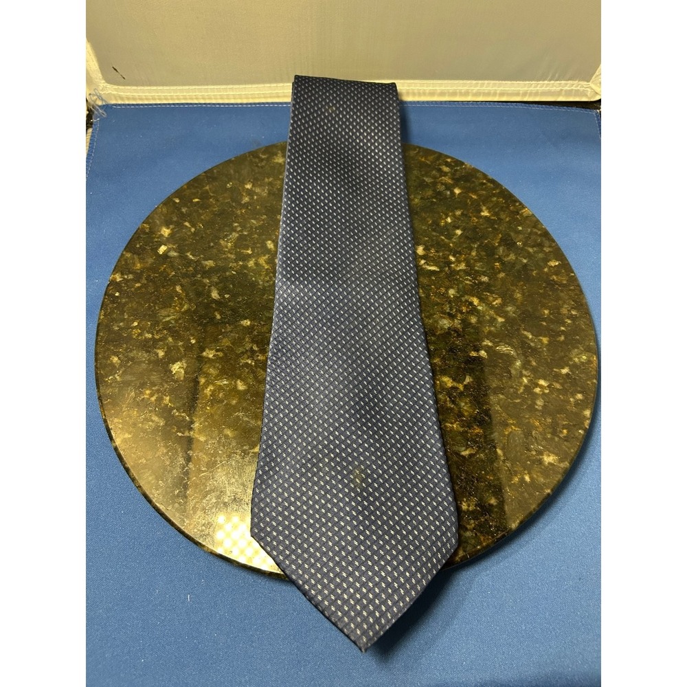 RBM Men's Classic Navy Blue Silk Tie 57-60" Subtle Pattern